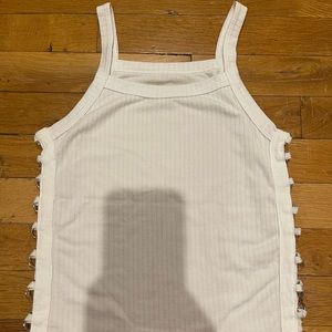 Mixology White Ring Cropped Women’s Tank Top